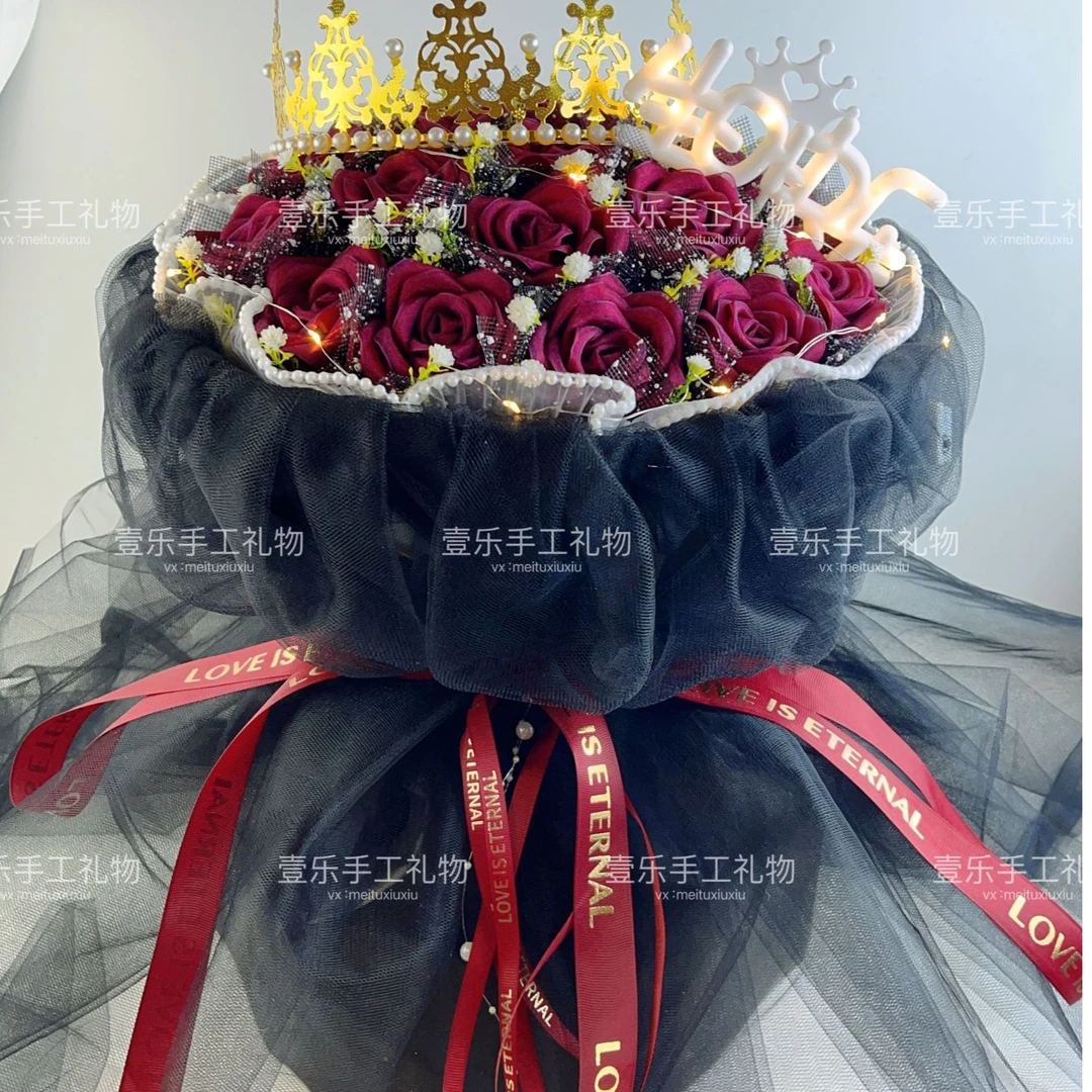 手工丝带玫瑰花成品/材料包生日结婚订婚节日乔迁（成品不退换）