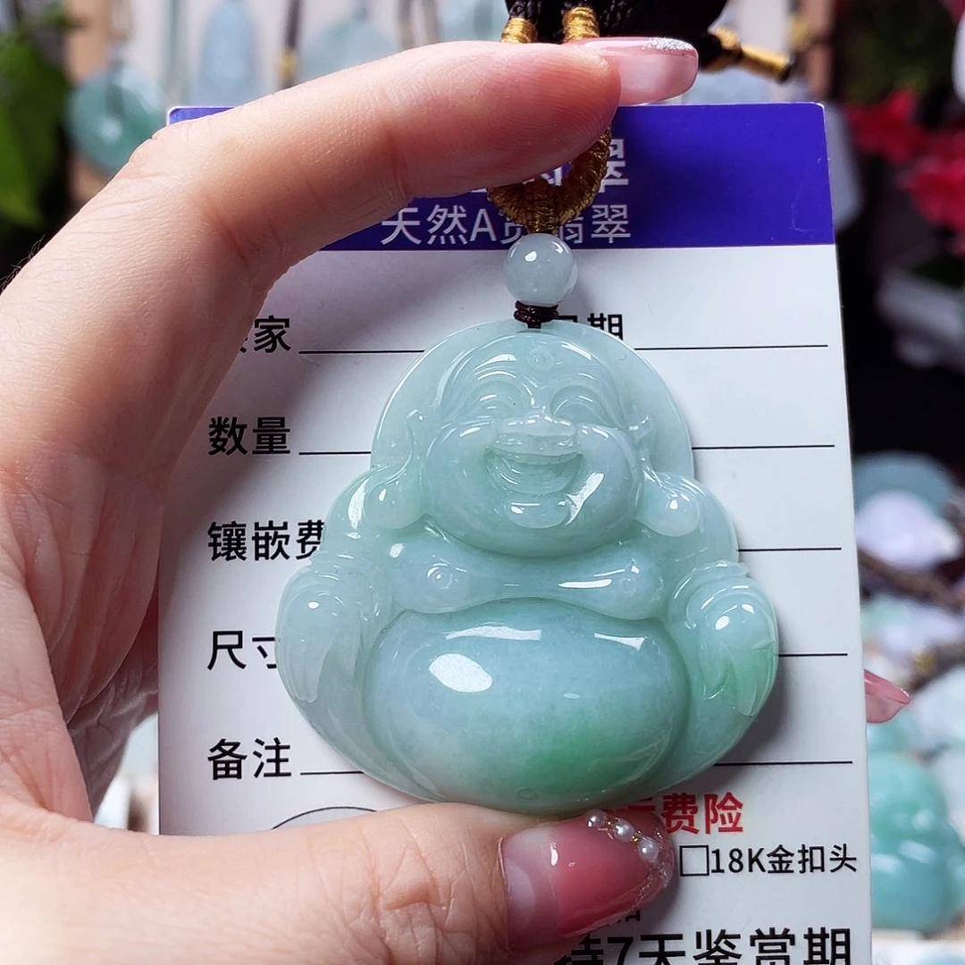 翡翠未镶嵌颈饰佛公19