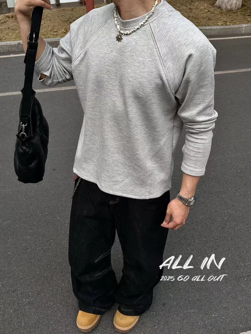 啊亮製衣- 25ss小众自制肩甲设计慵懒风特殊结构线休闲百搭卫衣