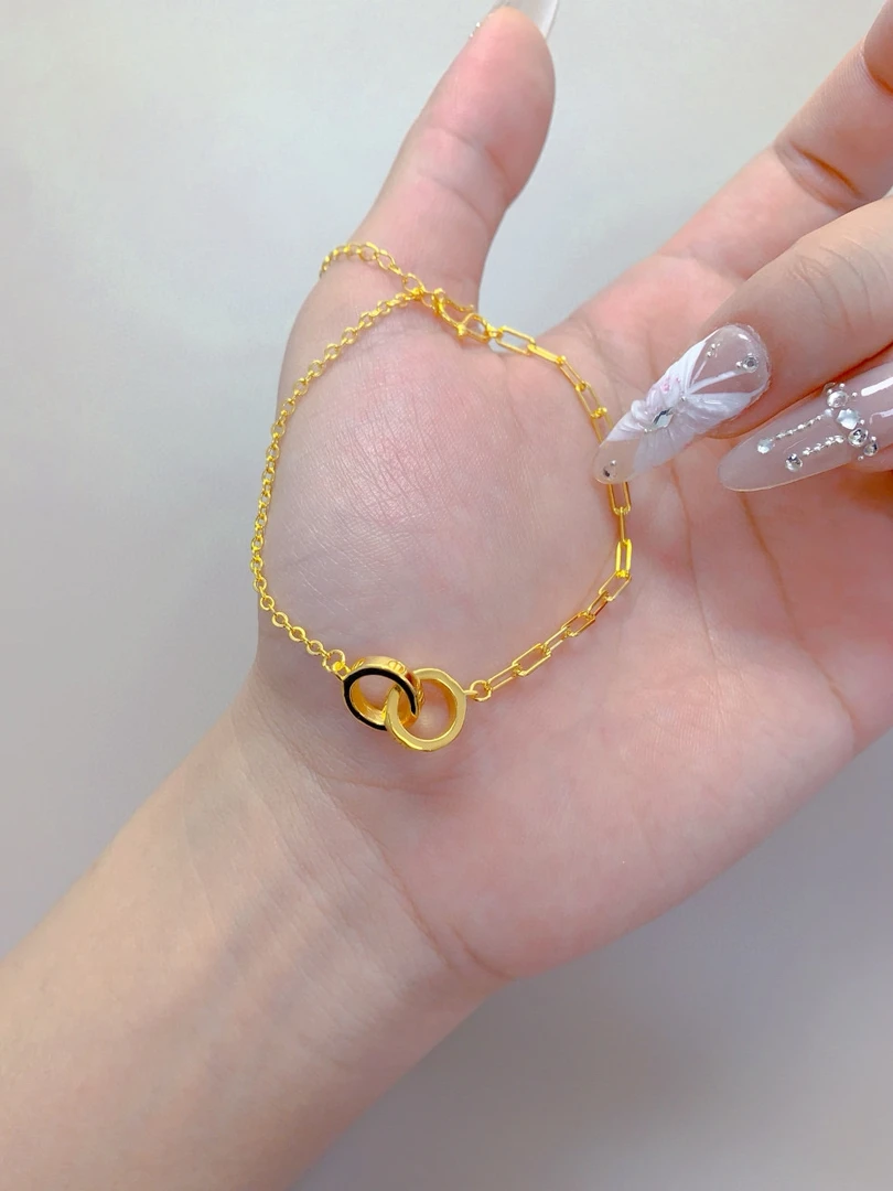 307【小别克珠宝-卡家双环手链】