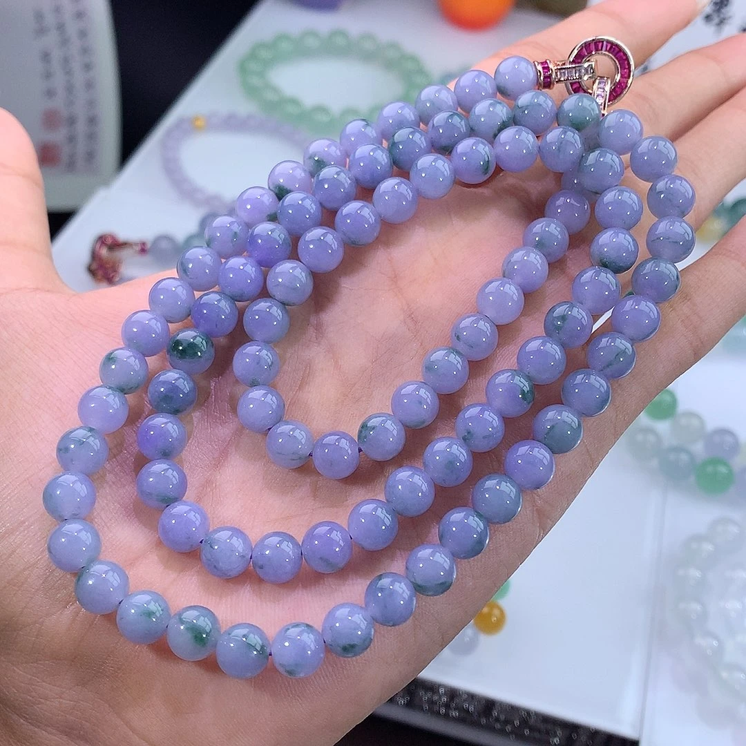未镶嵌手链翡翠紫罗兰飘花项链