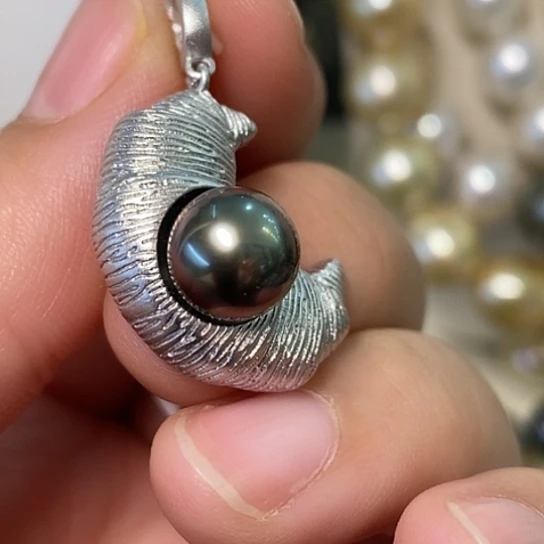 海水珍珠颈饰银S925镶嵌10