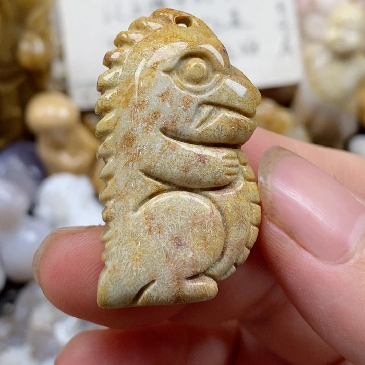 颈饰未镶嵌硅化珊瑚(珊瑚玉)小