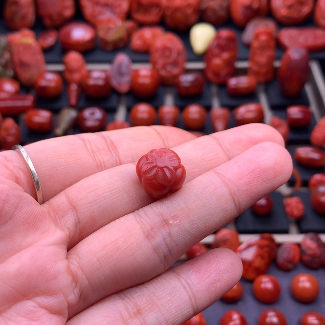 南红玛瑙未镶嵌川料原矿事事如意12.3mm