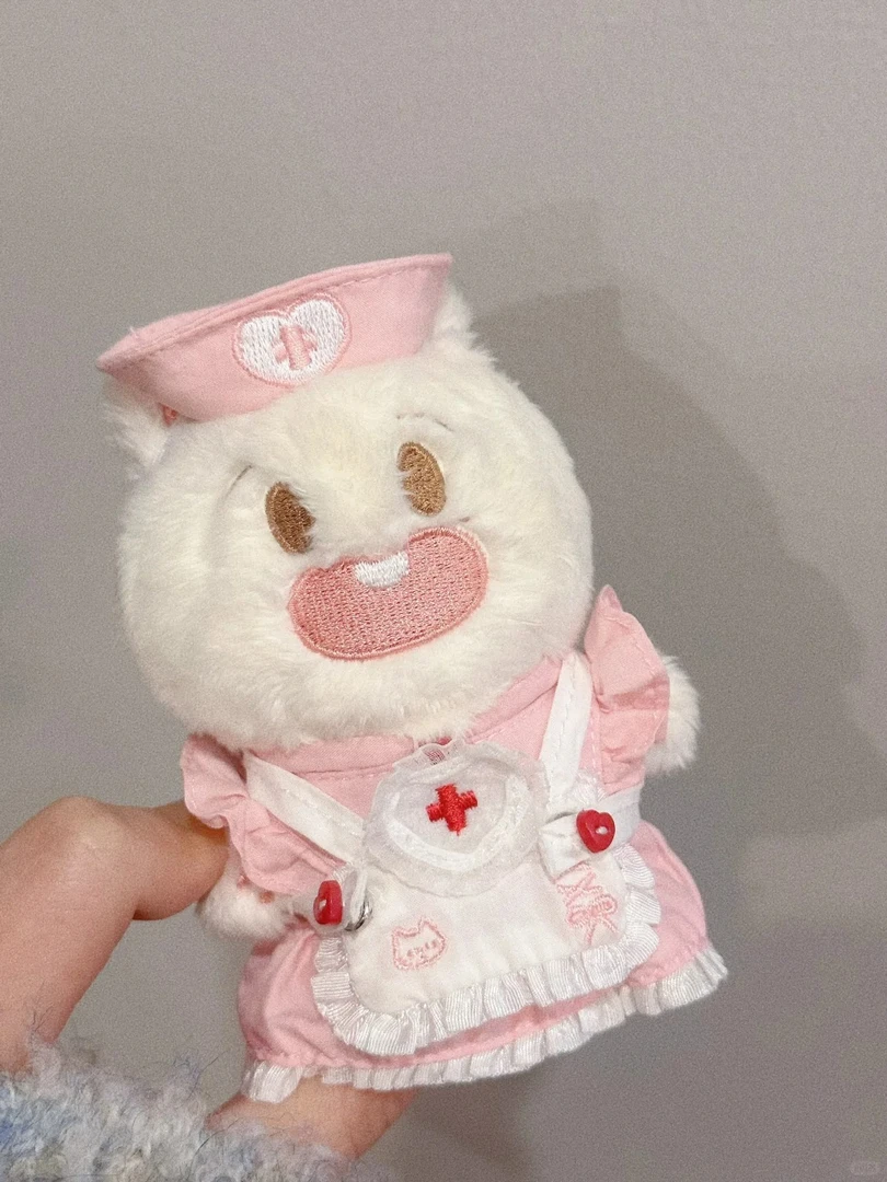 10cm娃衣棉花娃娃小猫护士套装公仔玩偶公主可爱粉色裙子换装
