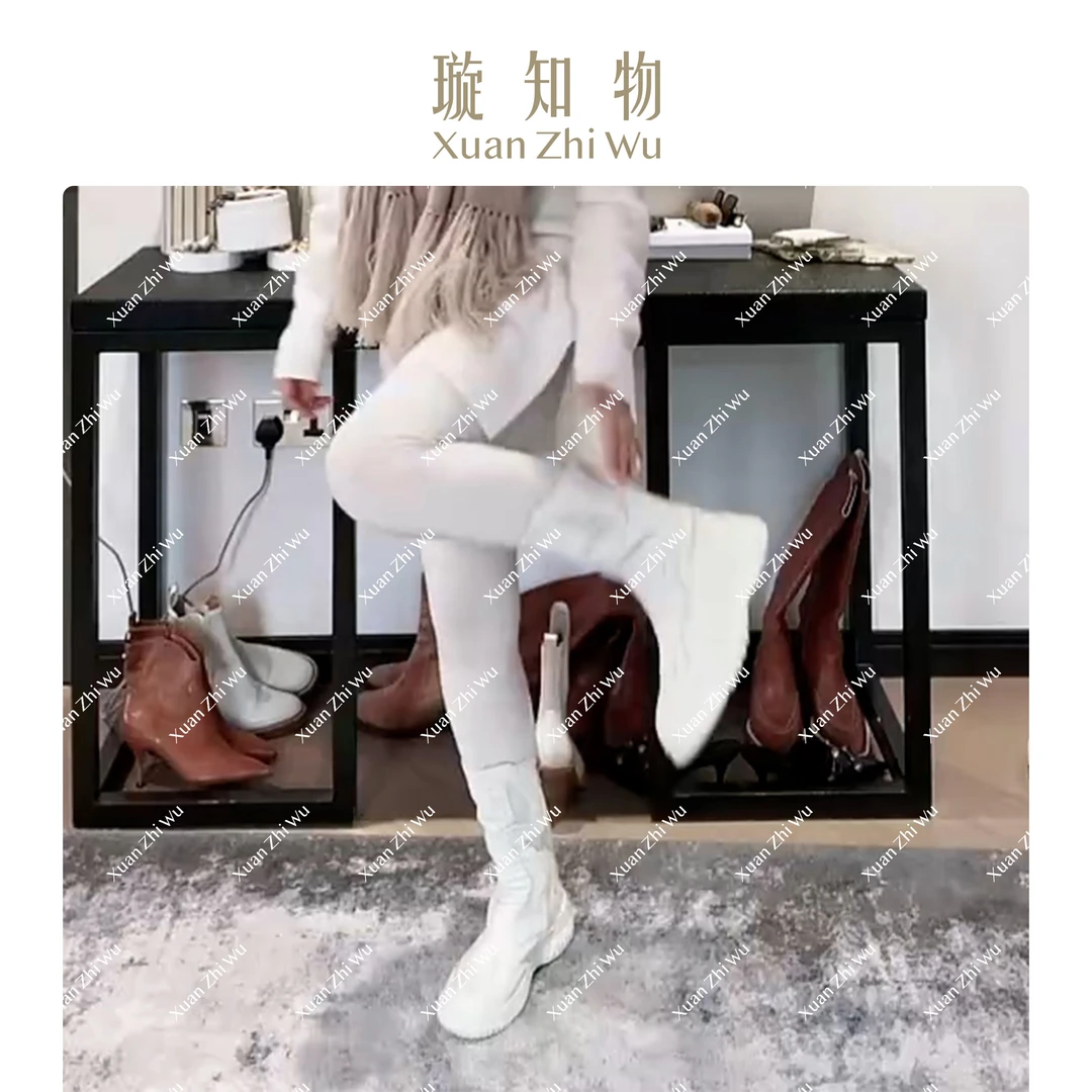 哈姆雷特短靴 木白色时尚女士气质靴王璇原创设计