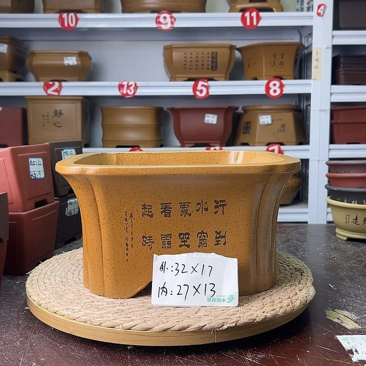 紫砂花盆蛇年大吉