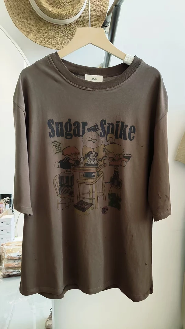 东大门黄头发小孩短袖T恤