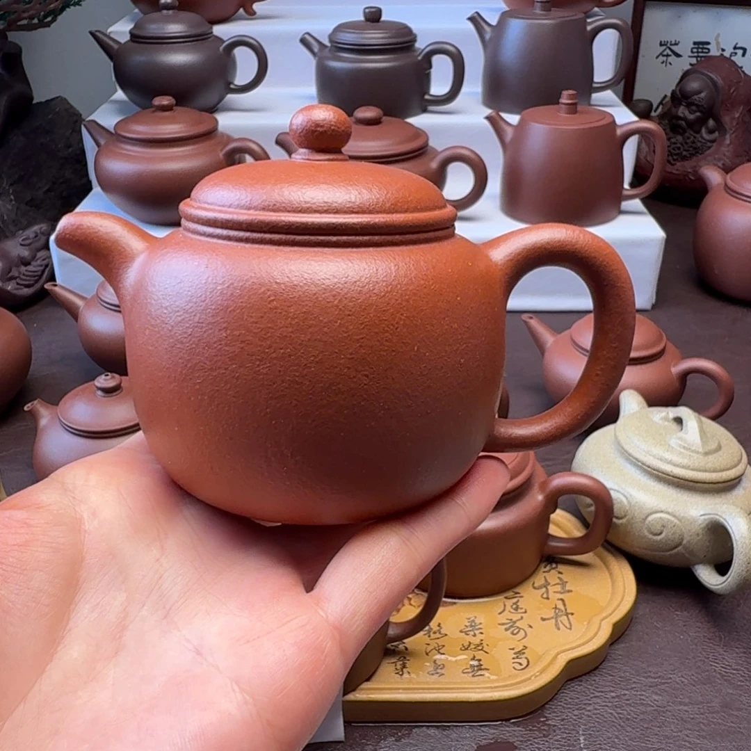 雨***晴茶壶紫砂红将坡  匏尊200