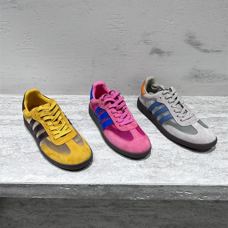 透气网面镂空板鞋欧洲站女鞋2025夏新款圆头平底真皮复古德训鞋女