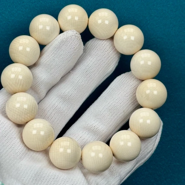 Q1734天然猛犸收藏爆满纹圆珠手串16mm一物一图 假一罚十