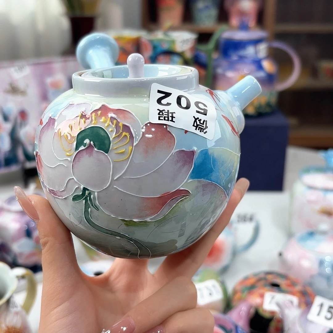 景德镇手绘高温釉下彩陶瓷茶具