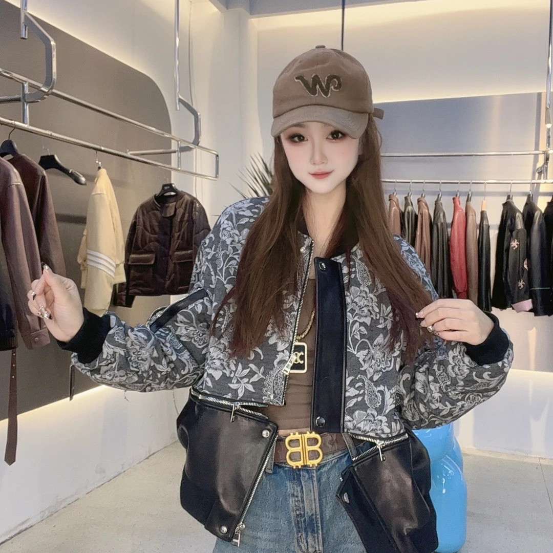 【彤彤优选】2025新款绵羊皮真皮皮配布时尚百搭女士外套-9987