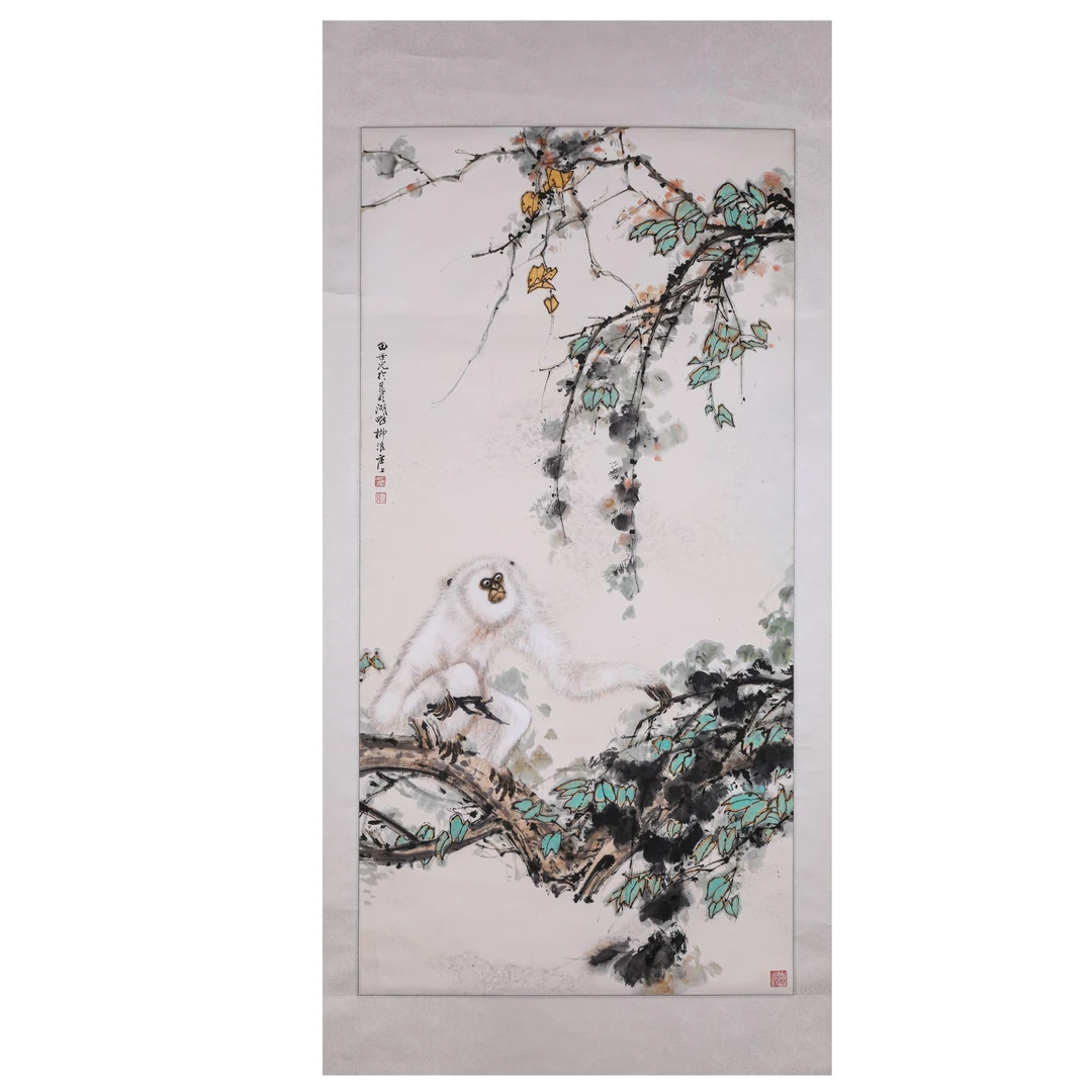 013 二平尺 田世光 猴 68.5*37cm