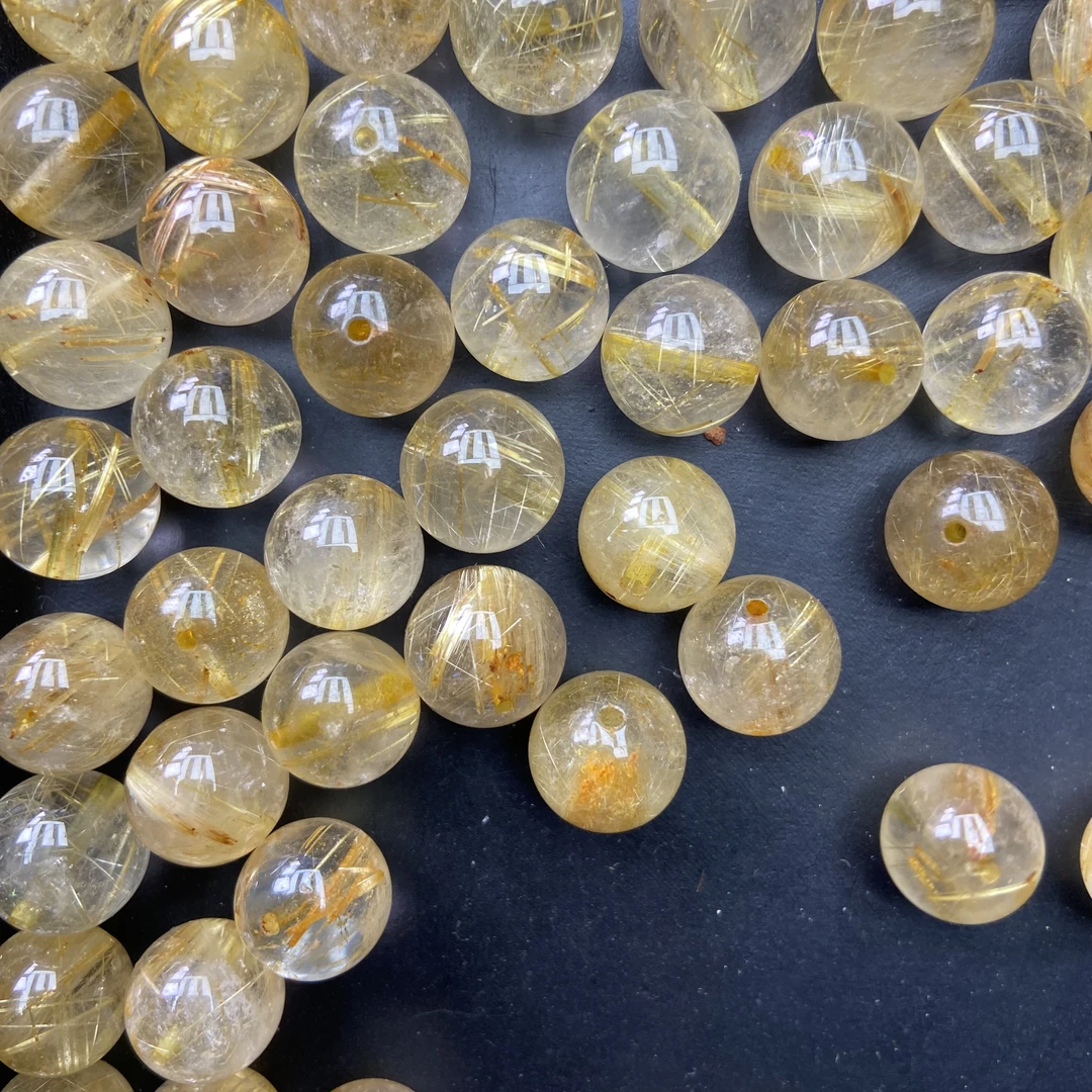 天然水晶金发晶单珠11M多样性发一颗M103