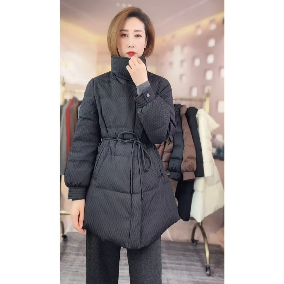 高斯雪岚【25冬装新款】时装轻简中长款修身羽绒服女款25461048