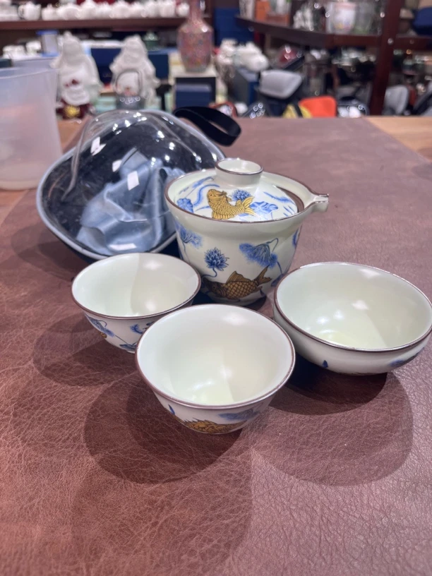 a 184金鱼一壶三杯旅行茶具