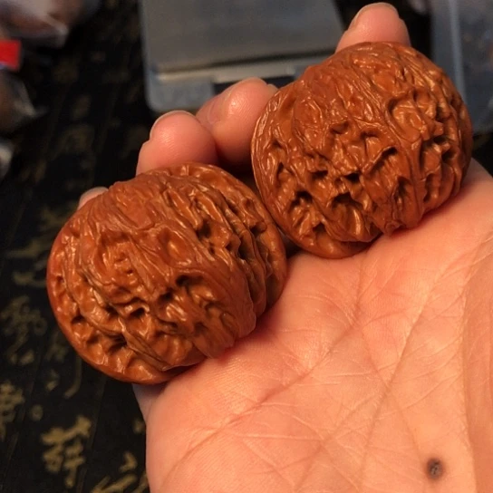 文玩核桃把件磨盘40mm