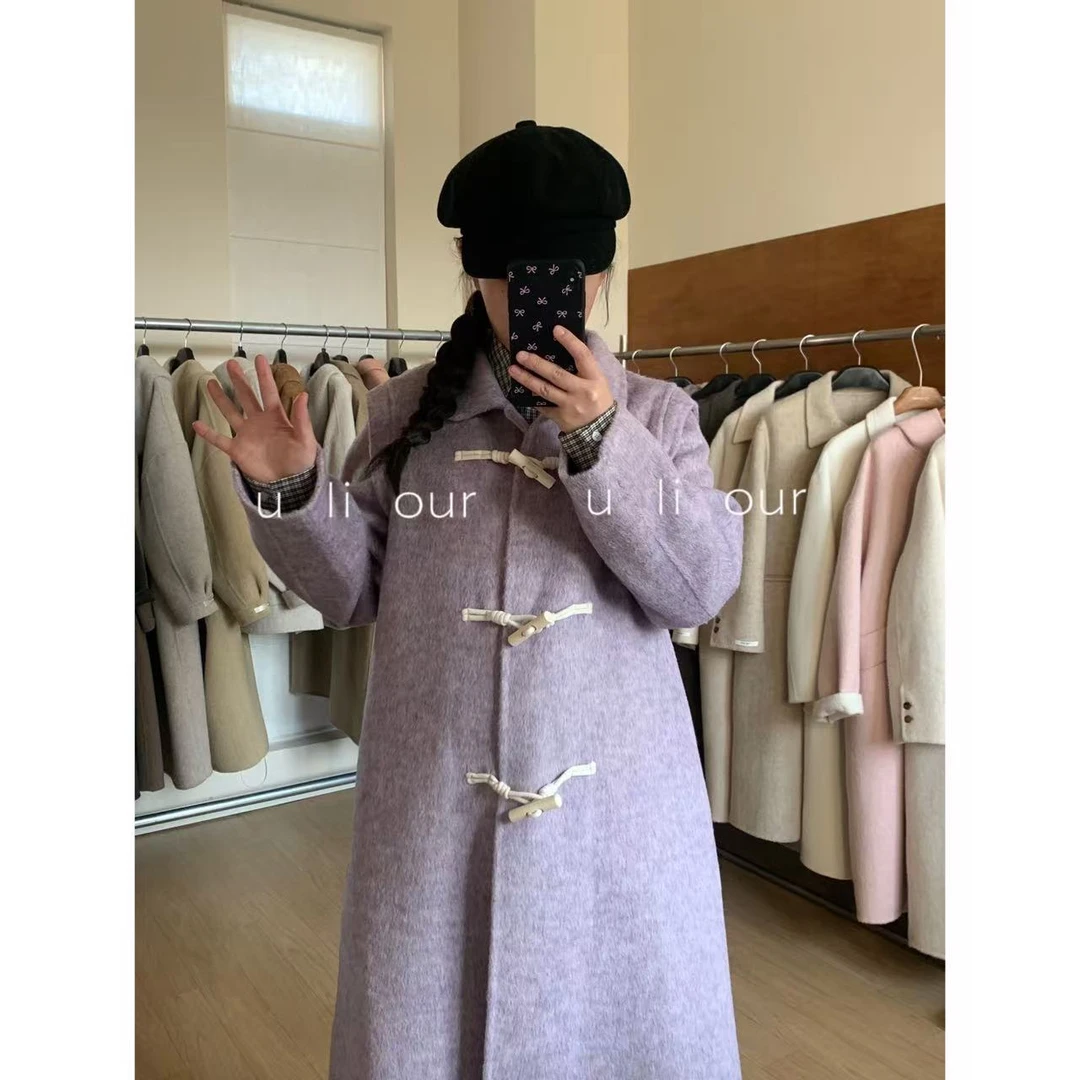 年终清仓【微醺欧尼】双面尼大衣韩系复古慵懒高级感时尚大衣