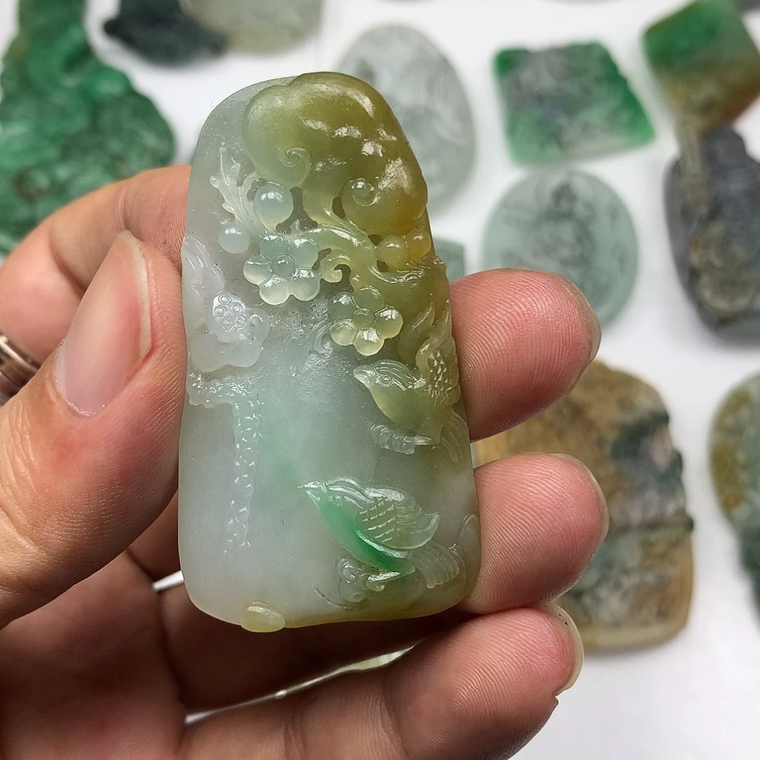 足银镶嵌定制翡翠