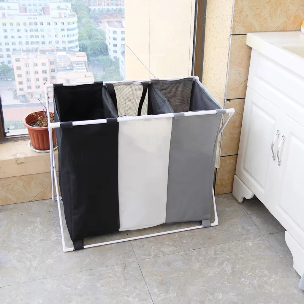三格脏衣收纳筐 64.5×39×54.5cm防水家用防水可折叠储物超大号
