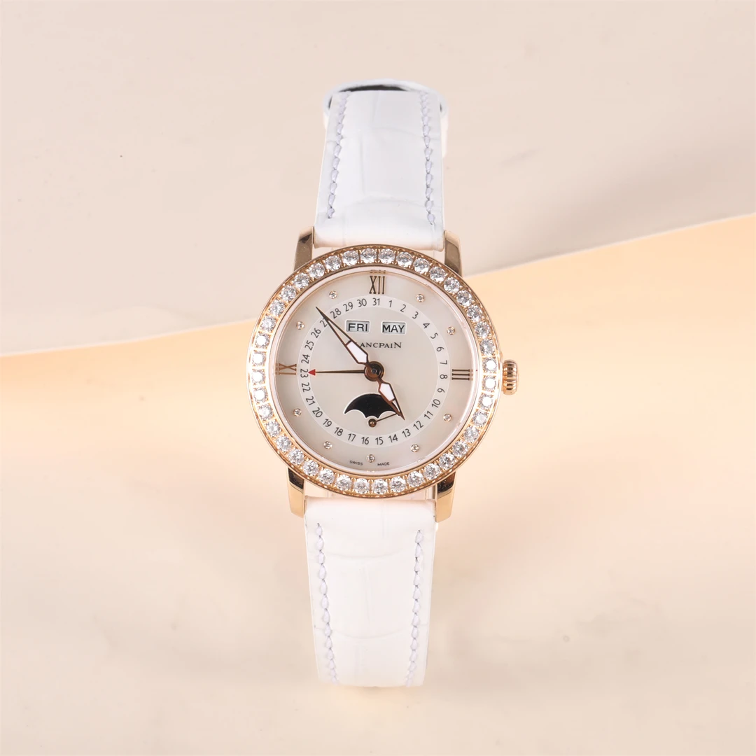 99新 Blancpain 小花柳 女装系列3663-2954-55B腕表贝母盘-35MM