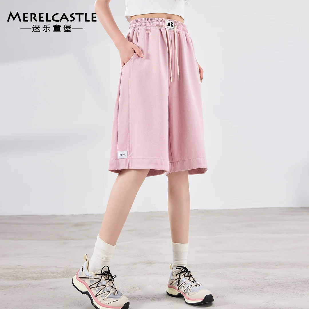 C5085女童运动短裤夏2025新款初中生女孩薄款宽松大童短款休闲裤