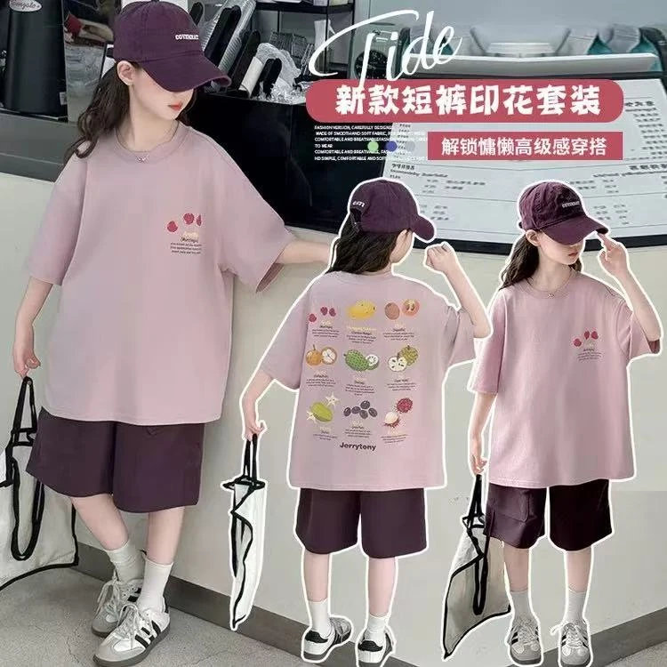 506109  韩版女童时尚洋气日常百搭休闲宽松夏季套装