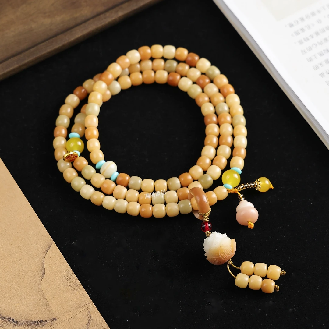 （赠盘玩袋）重工小规格7mm多宝菩提多圈手持莲花百搭款佛珠念珠