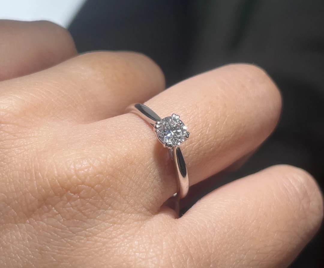 18K金天然钻石戒指 主石0.50ct