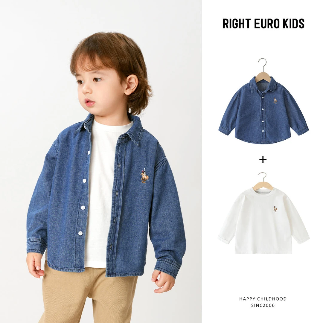 【秋款上新】男童牛仔衬衫新款秋秋款童装儿童衬衣秋季U15000