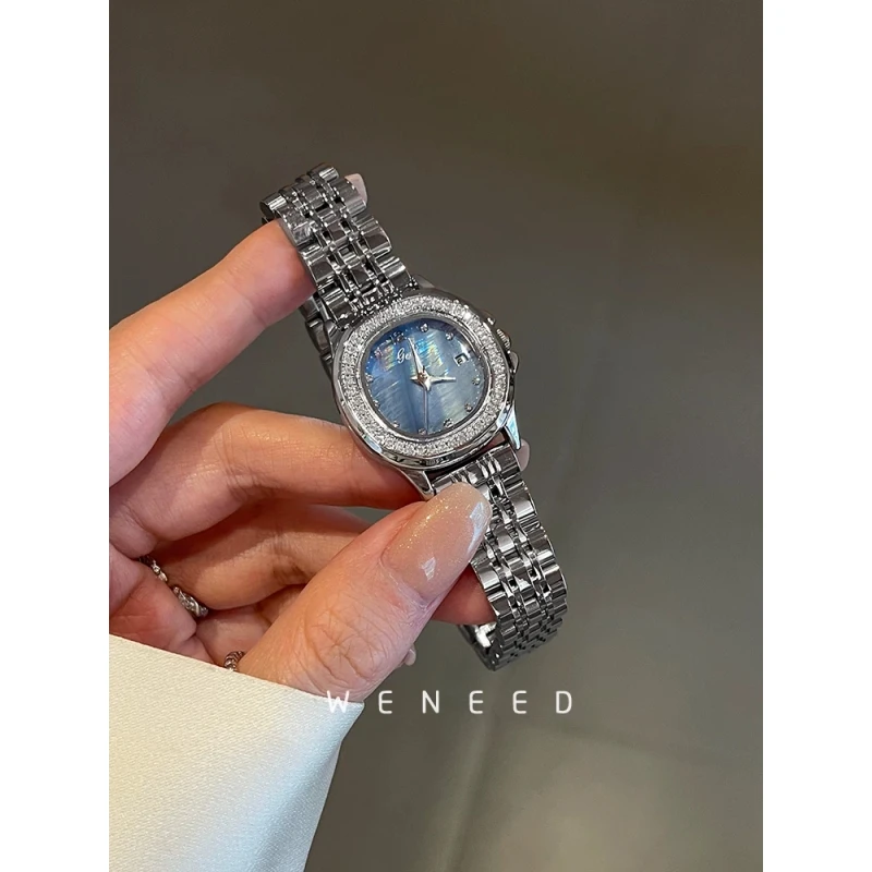 2025新款轻奢小众手表女士女款贝母镶钻气质高级感钢带女表