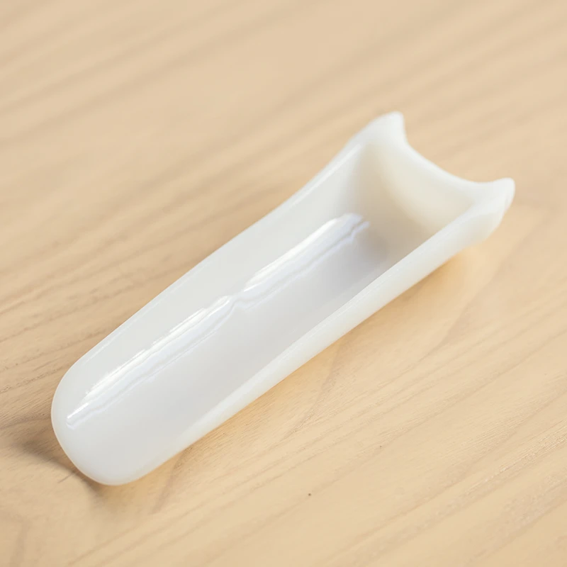 志保堂素烧羊脂玉瓷茶荷功夫茶具配件茶责赏茶勺长条形陶瓷茶叶托