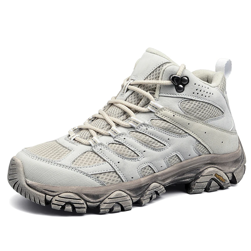 外贸大码户外男女款登山鞋中帮帮真皮耐磨减震防滑透气徒步越野鞋