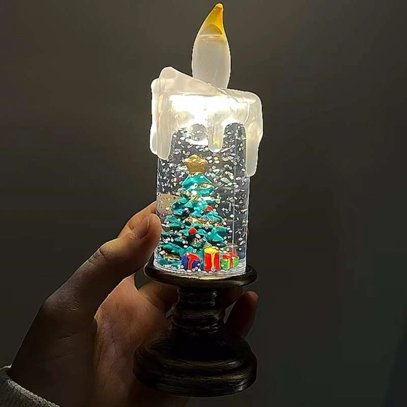 圣诞节氛围好物装饰品蜡烛灯飘雪雪花灯圣诞灯创意圣诞礼物