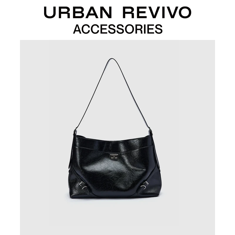 URBAN REVIVO2025秋季新款女士潮酷托特单肩斜挎包UAWB50156