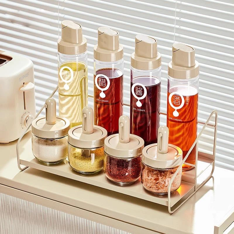 调料罐套装组合盐味精调料盒厨房佐料罐家用控盐密封调味瓶罐玻璃