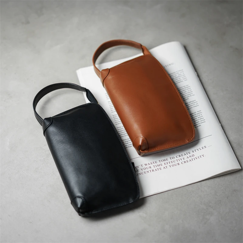 手抓真皮手包男女通用手拎包手拿包休闲牛皮手腕包复古手机包便携