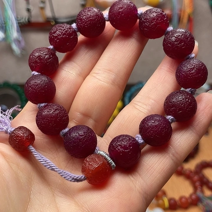 玛瑙/玉髓手链未镶嵌玫红色