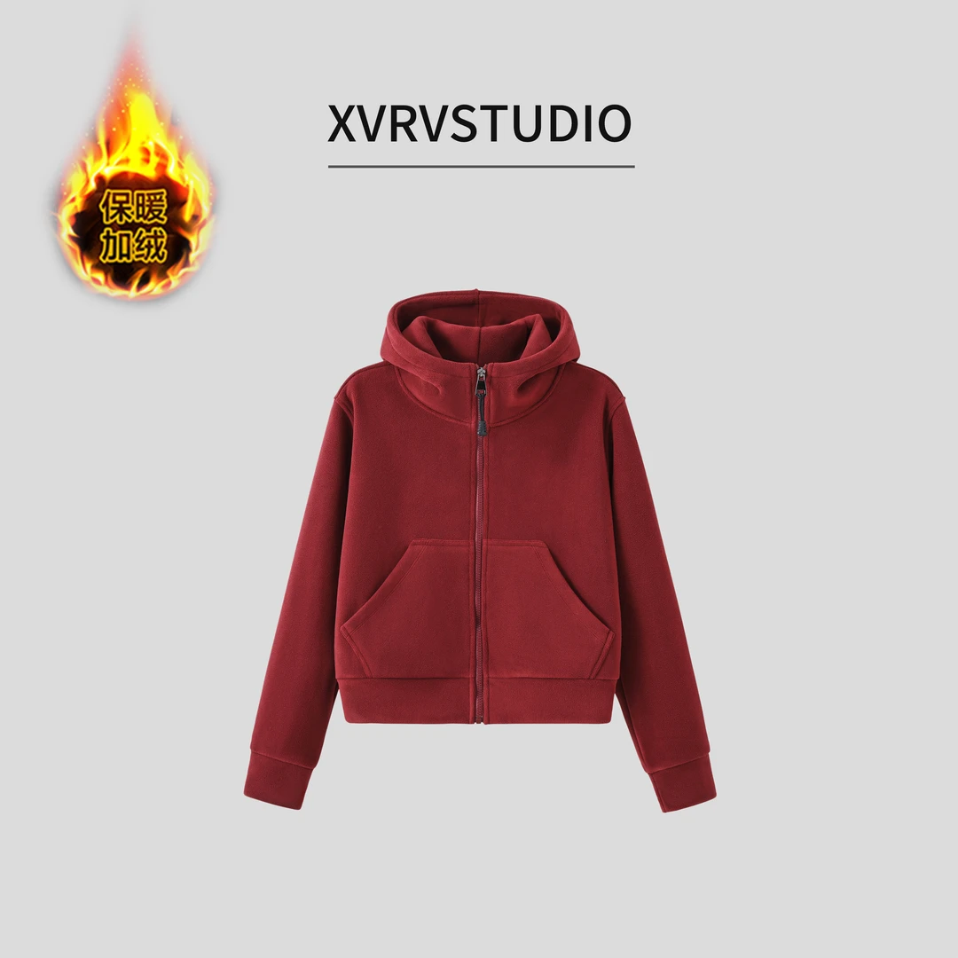 【颜色尺码留言备注】“双面奥粒绒”连帽加厚外套气质显瘦卫衣