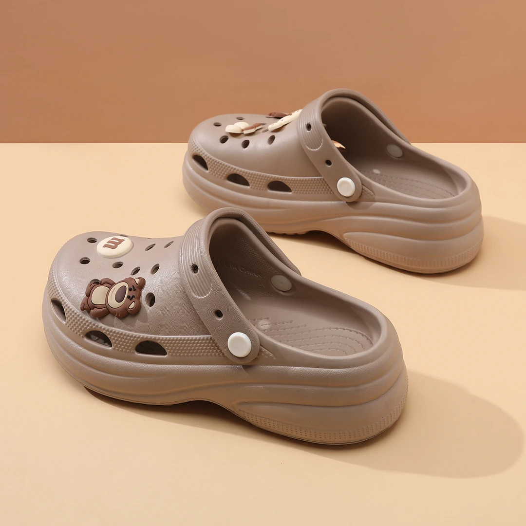 洞洞鞋女款2025夏季新款厚底防滑拖鞋踩屎感孕妇拖鞋外穿沙滩凉鞋