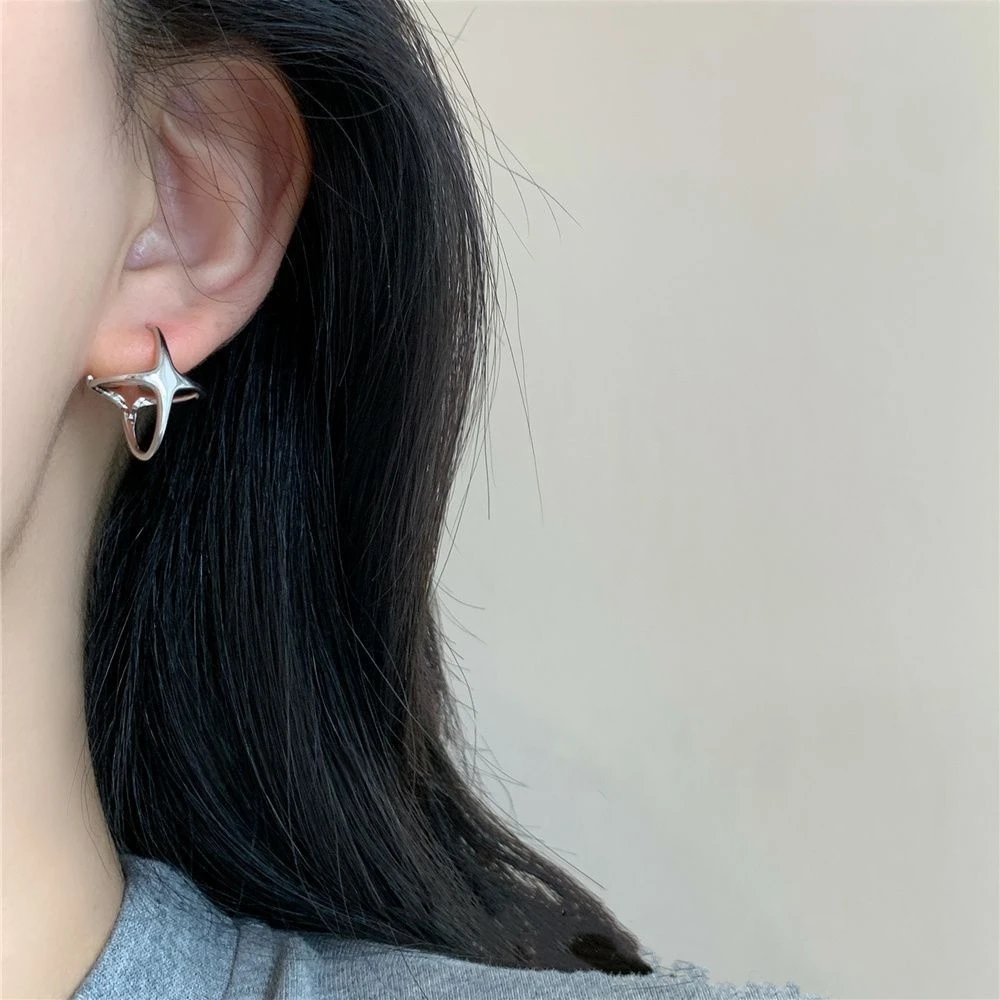 铜合金耳饰 冷淡风几何星星耳环简约百搭时尚小众高级感气质耳饰