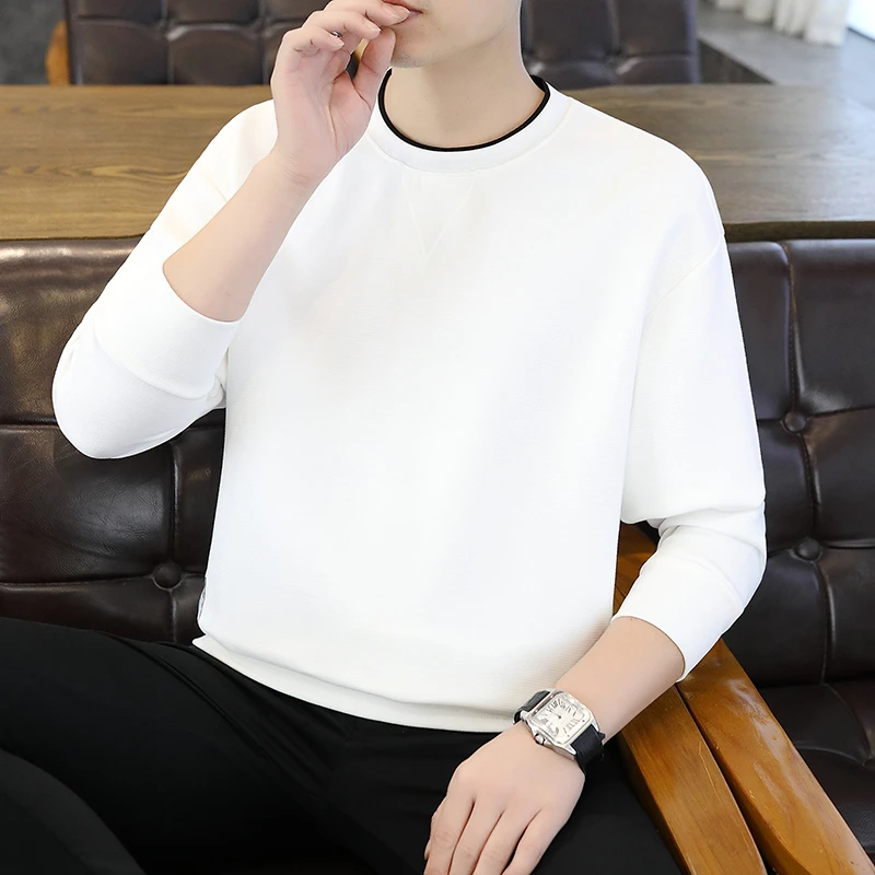 男士服饰新款时尚休闲圆领卫衣春秋打底衫长袖套头T恤韩版潮流