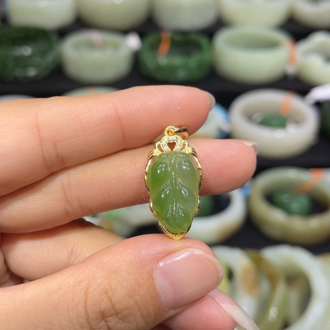 吊坠(不含链)银S925镶嵌和田玉