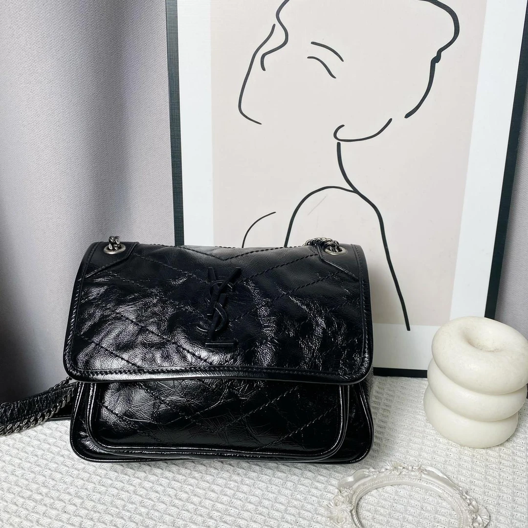 Ysl niki黑银小号尺寸约 长22cm 宽7cm 运营·圣罗兰包99新