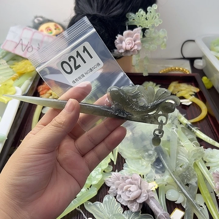 合金蛇纹石玉发饰?***梦