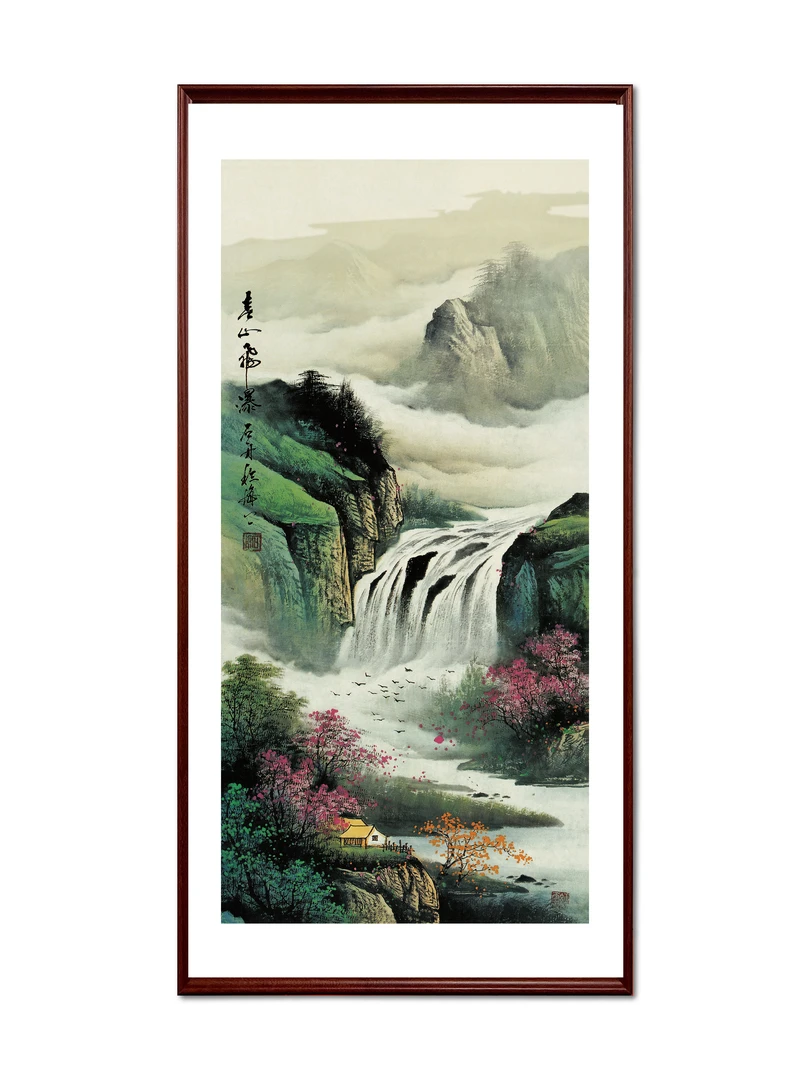 《春山飞瀑》室内玄关卧室装饰画