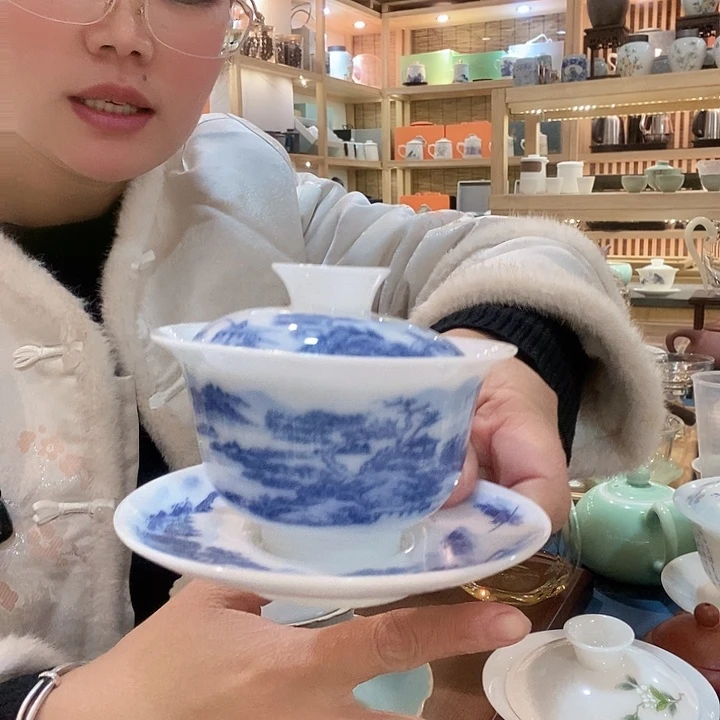 冰种羊脂白玉盖碗