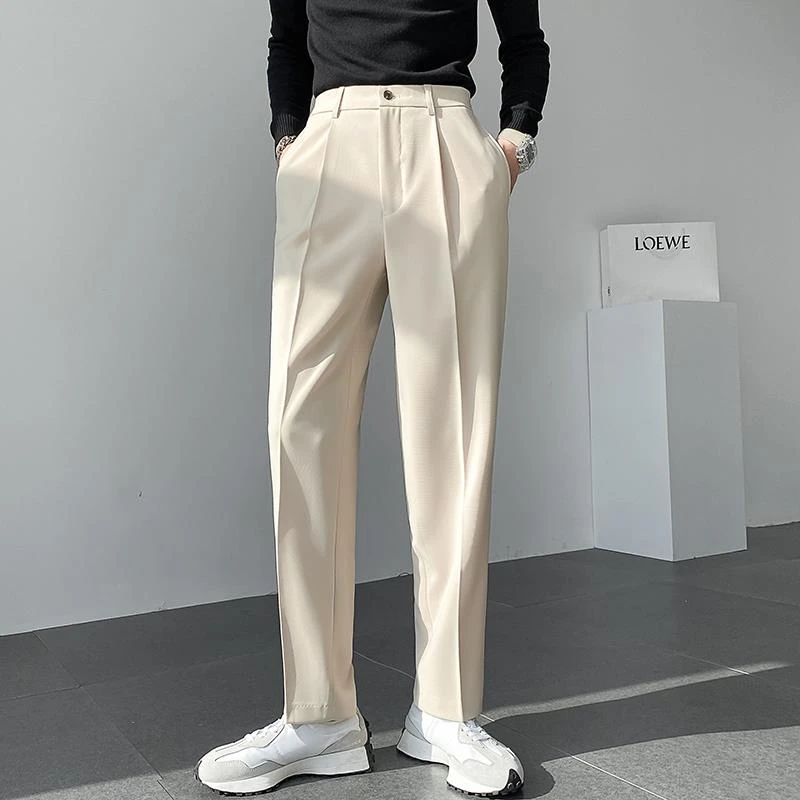 NYIG分西裤男士2025新款夏季薄款休闲 西装裤垂感高级感直筒裤子