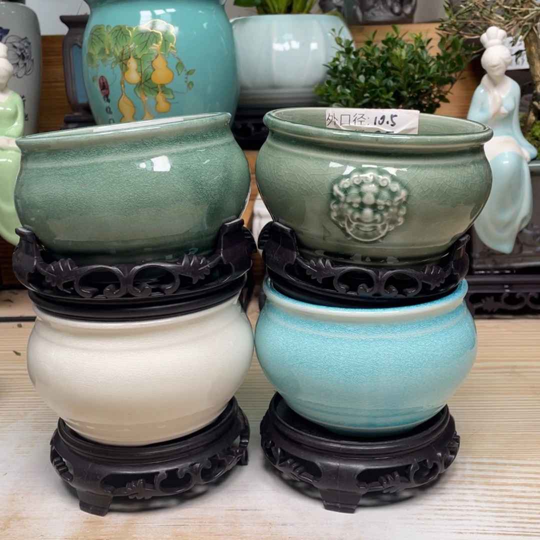 紫砂花盆陶瓷艺术花盆陶瓷